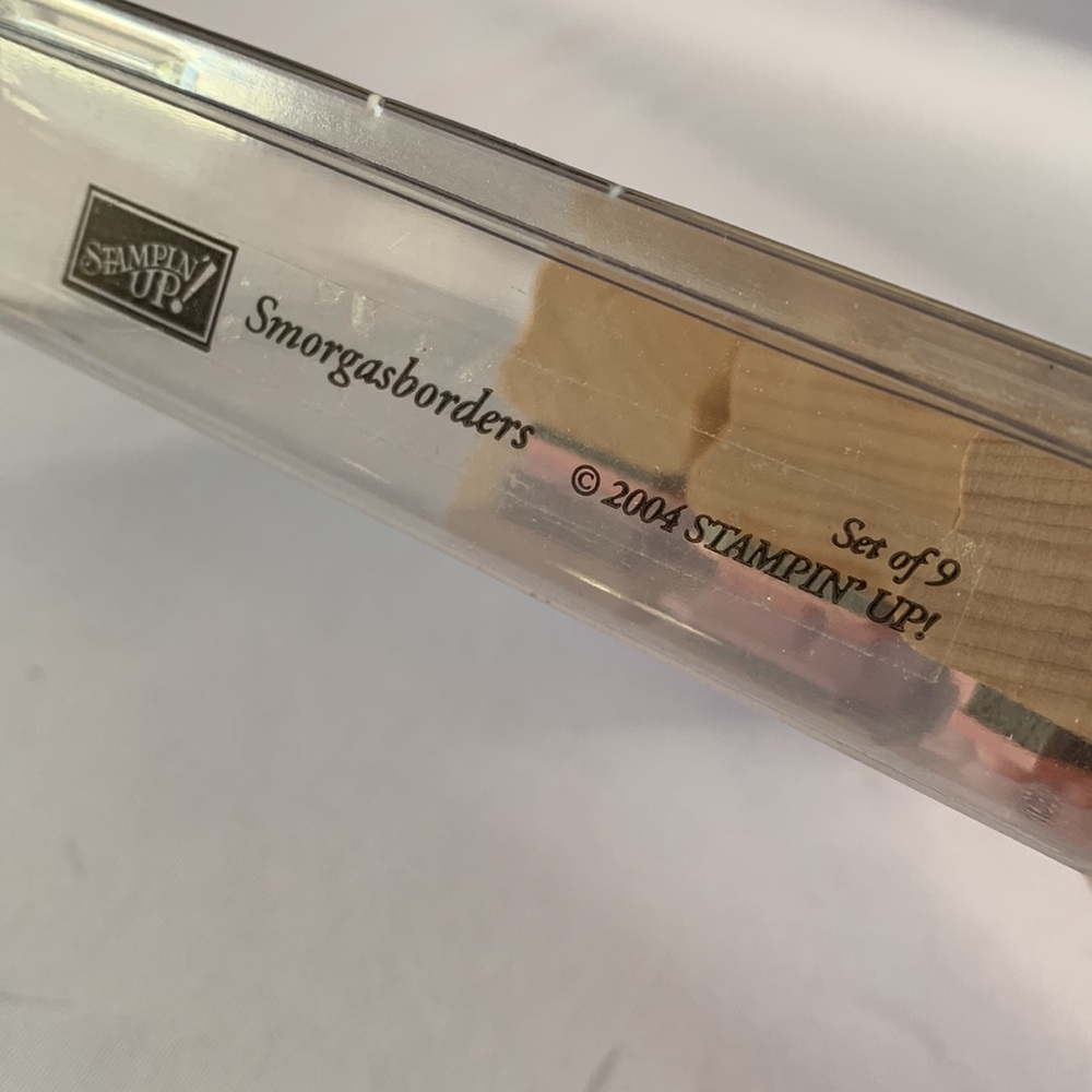 Stampin' Up SMORGASBORDERS Mounted Wood Stamp Set RETIRED - Picture 3 of 3